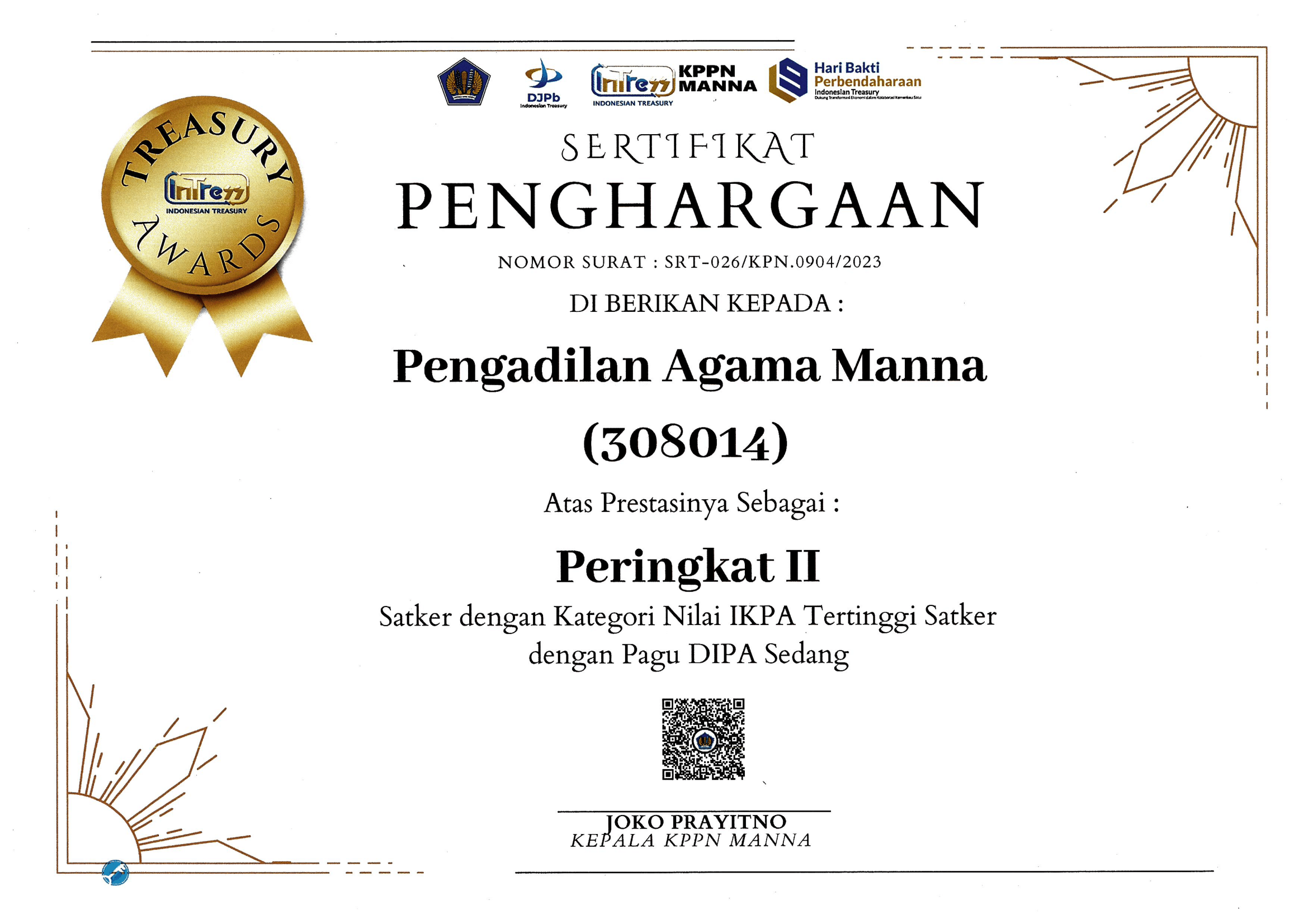 Penghargaan KPPN 2023 DIPA 01 1