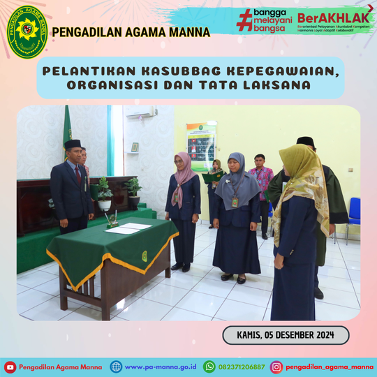 pelantikan kasubbag kepegawaian